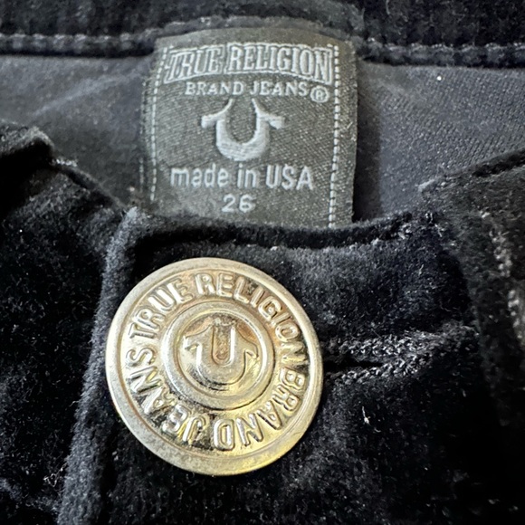 🇺🇸 MADE IN USA Y2K True Religion Velvet Low Rise Flare Jeans - Picture 3 of 8